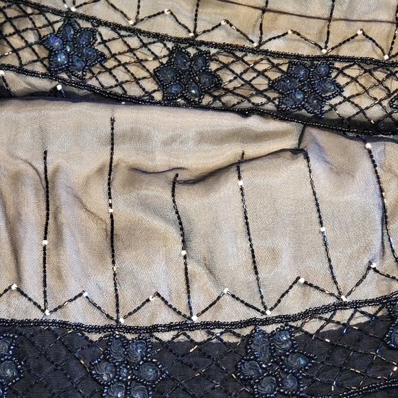 Beaded neck sheer layered dress flapper - Picture 2 of 11